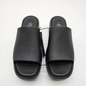 No Boundaries Womens Black Comfort Sock Slide Sandals Size 7 Platform